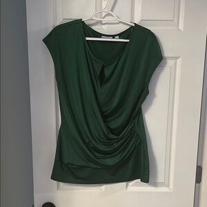 New York & Company Dark Green Drape Blouse